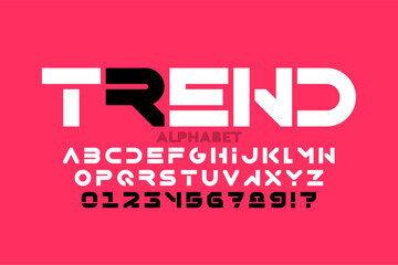 Fototapete - Trend. Modern style font, alphabet letters and numbers vector illustration