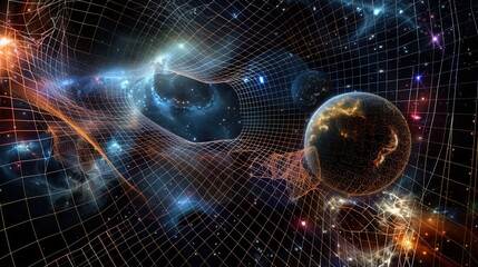 Three - dimensional geometric space art background image