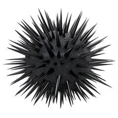 Poster - Obsidian Sphere Sharp Spikes Dark Elegance Mysterious Gloom Textured on transparent background