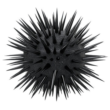 Obsidian Sphere Sharp Spikes Dark Elegance Mysterious Gloom Textured on transparent background