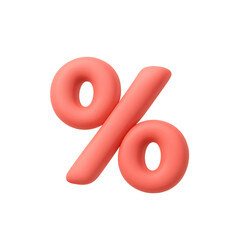 Poster - Percentage Symbol: A vibrant, three-dimensional percentage symbol stands out. This abstract representation evokes the essence of finance, economics, and measurement.