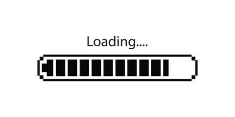 Poster - Loading Icons and Progress Bar Horizontal Load Indicators Vector. Load bar, buffer loader, download or upload bar icons. Horizontal Load Indicators. Loading status icon.