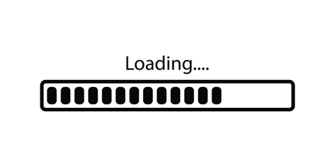 Poster - Loading Icons and Progress Bar Horizontal Load Indicators Vector. Load bar, buffer loader, download or upload bar icons. Horizontal Load Indicators. Loading status icon.