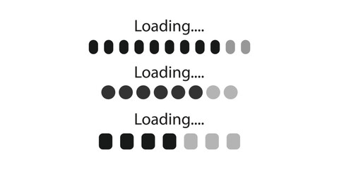 Poster - loading bar, progress icons. Load bar, buffer loader, status, download or upload icons. Horizontal Load Indicators. Loading status icon. progress loading bar icon.