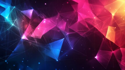 Poster - Abstract polygonal geometric design pattern with futuristic science concept background in vibrant vector style for technology and innovation themes