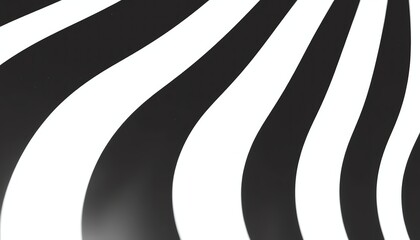 Poster - Abstract Black and White Wavy Lines Background Design Texture Image