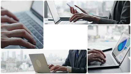 Aufkleber - Collage video showing various digital device usage scenes