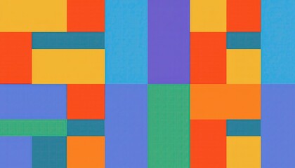 Poster - Abstract Geometric Pattern Colorful Blocks Design Background Texture Image