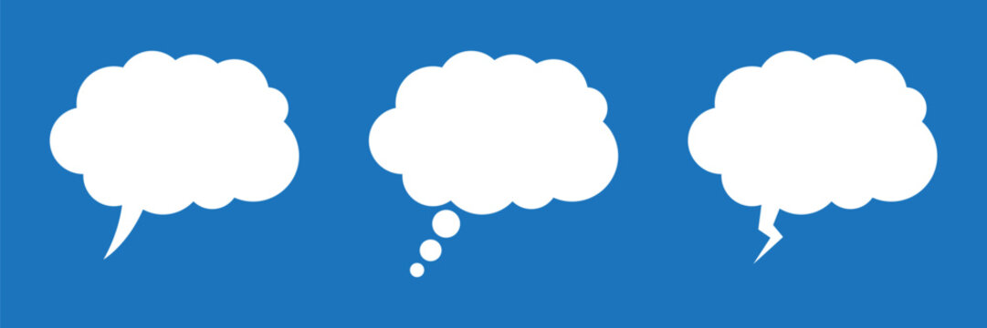 Thought cloud. Think bubble in white color.