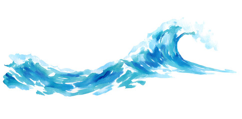 Wall Mural - sea wave watercolor illustration isolated on white background