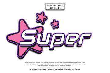 Aufkleber - Super Editable Text Effect Vector Design – Playful and Modern Typography Cartoon Style for Poster, Branding, Social Media