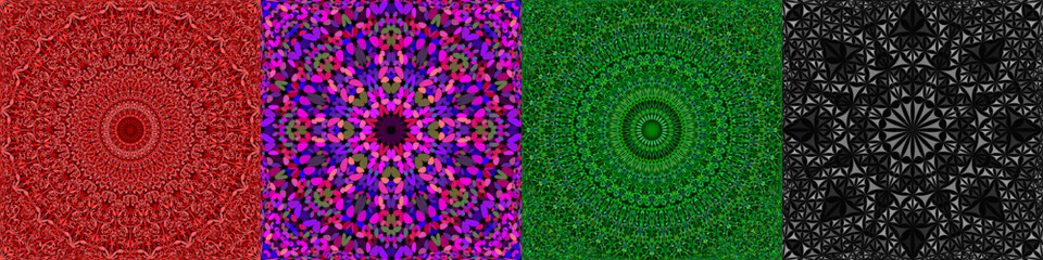 Poster - Seamless geometrical mandala pattern set
