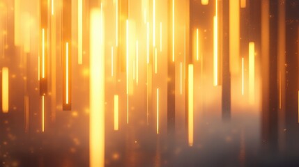 Aufkleber - glowing golden bars cascade down, a modern abstract background. it can illustrate technology, succes