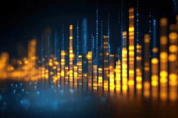 Poster - Abstract Digital Data Streams and Binary Code Visualization