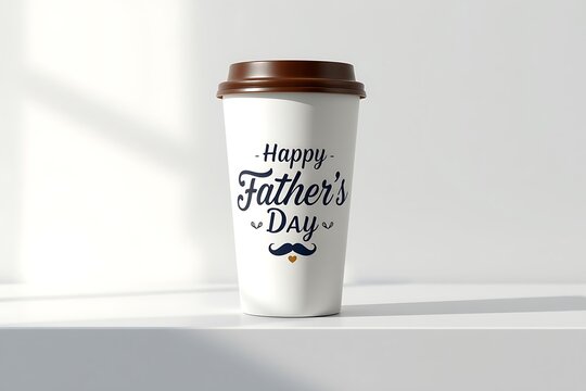 Happy Father's Day, calligraphy in a coffee cup.