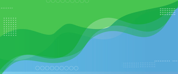 Poster - Vector modern blue and green wave abstract background. creative halftone pattern in blue green background