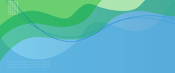 Poster - Vector modern soft blue and green wave abstract background. creative halftone pattern in blue green background.