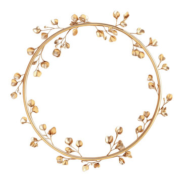 PNG Gold flower ring frame design gold accessories.