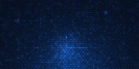 Leinwandbilder - Abstract grid pixel pattern background. Vector illustration element with square, geometric mosaic, texture on dark blue color. Graphic design for digital datum, technology futuristic background