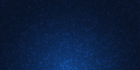 Leinwandbilder - Abstract grid pixel pattern background. Vector illustration element with square, geometric mosaic, texture on dark blue color. Graphic design for digital datum, technology futuristic background