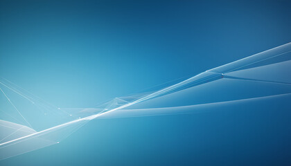 Poster - Abstract background of curved blue lines or layers on blue.