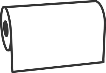 Poster - Simple line art illustration of a roll of paper.  Perfect for representing concepts of  cleanliness, new beginnings, or potential.