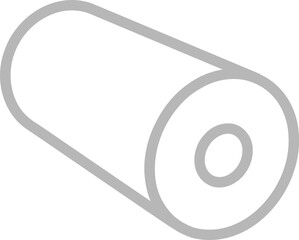 Poster - Simple, clean line art illustration of a roll.  Perfect for representing concepts of packaging, industry, or continuity. Use as a website icon, app symbol, or infographic element.