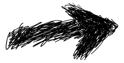 Wall Mural - png arrow shape scribble drawing hand-drawn sketch.