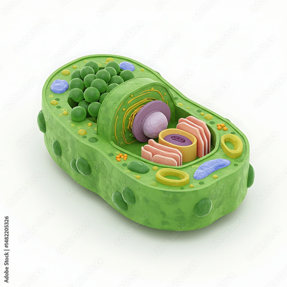 Stock-Illustration „Plant Cell Anatomy: Detailed Scientific Diagram of ...