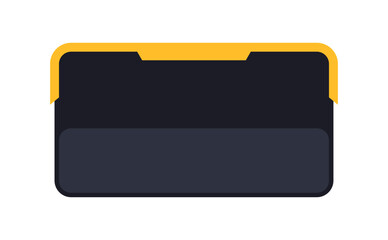 Poster - Minimal Dark UI Panel with Status Bar. Modern Interface Module Yellow Line. Clean Dashboard Element in Dark Theme