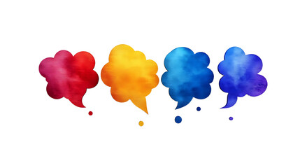 Aufkleber - Colorful Watercolor Speech Bubbles Representing Communication and Expression in Art