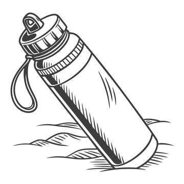 water-bottle-vector-color image on white background