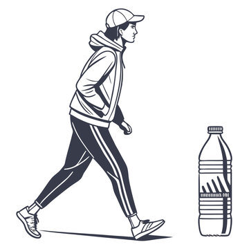 water-bottle-vector-color image on white background