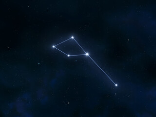 Wall Mural - delphinus constellation in the starry night sky. cluster of stars connected by lines. astrological s