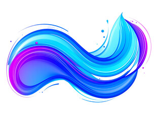 Poster - Abstract swirling blue and purple paint strokes
