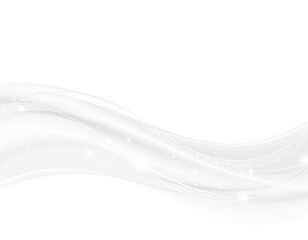 Poster - Abstract flowing white wave with subtle sparkle