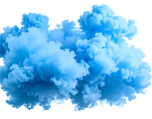 Poster - Abstract blue cloud-like formation, swirling and textured
