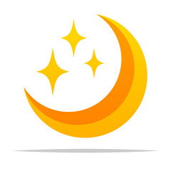 Wall Mural - crescent moon with twinkle stars vector isolated illustration