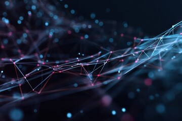 Wall Mural - cyberspace and advanced technology depicted in an abstract digital network visualization of connecti