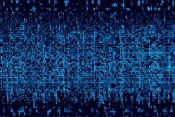 Wall Mural - a modern abstract backdrop with blue pixelated matrix, ideal for tech and finance industry visuals.