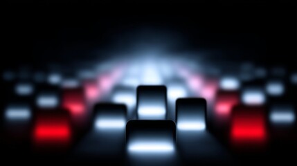 Poster - A captivating digital design featuring illuminated keys in a mesmerizing array. Bright colors create depth and intrigue. Perfect for tech enthusiasts and digital art lovers. AI