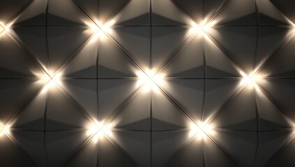 Wall Mural - led wall panel in 3d with diamond patterns of led lights, showcasing a bold, dynamic design.