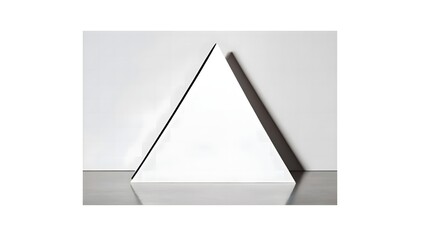 Aufkleber - Minimalist triangle leaning against wall creating dynamic shadows. An eye-catching geometric design for modern visual appeal.