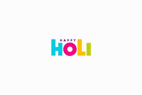 Happy Holi decorative english text.