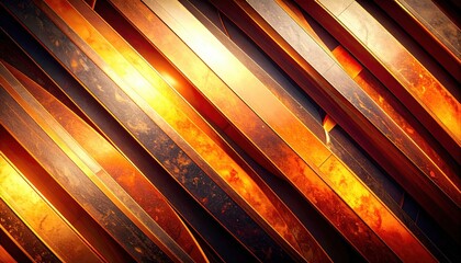 Poster - Dynamic abstract metallic patterns digital space graphic design vibrant environment angled perspective modern aesthetic