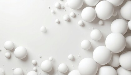 Poster - Creative design inspiration abstract white spheres on light background art composition minimalist environment top-down view