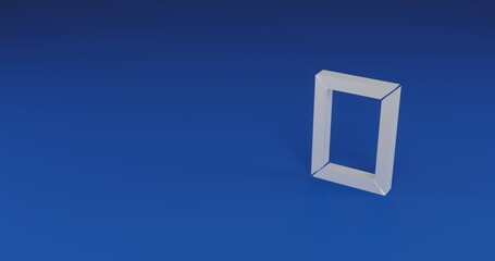 Poster - Isolated realistic white photo frame symbol with shadow. Located on the right side of the scene. 3d illustration on transparent background