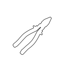 Poster - A large black outline pliers symbol on the center. Illustration on transparent background