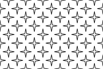 Poster - Seamless pattern completely filled with outlines of star symbols. Elements are evenly spaced. Illustration on transparent background