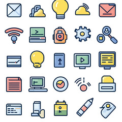 2D Web Development Line Icons  Icons, Flat lay Icon